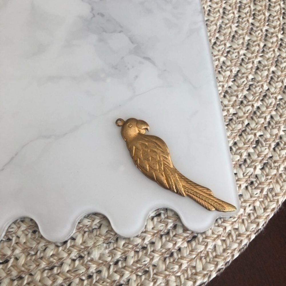 Vintage Gold Tone Parrot Pendant